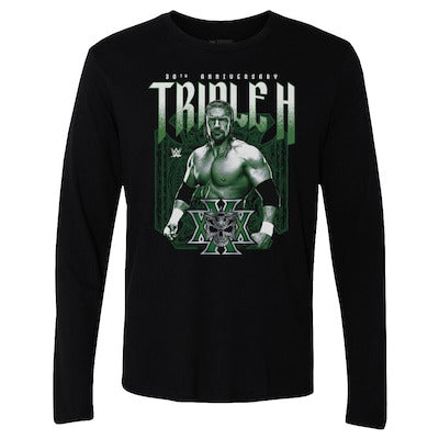 Men's 500 Level Black Triple H 30th Anniversary Long Sleeve T-Shirt - DASH RACEGEAR image 1