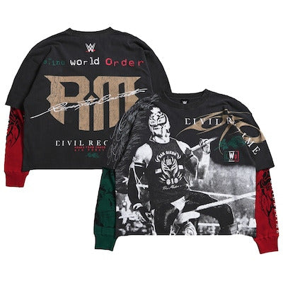 Men's Civil Regime Black Rey Mysterio Lucha 619 Long Sleeve T-Shirt - DASH RACEGEAR image 1