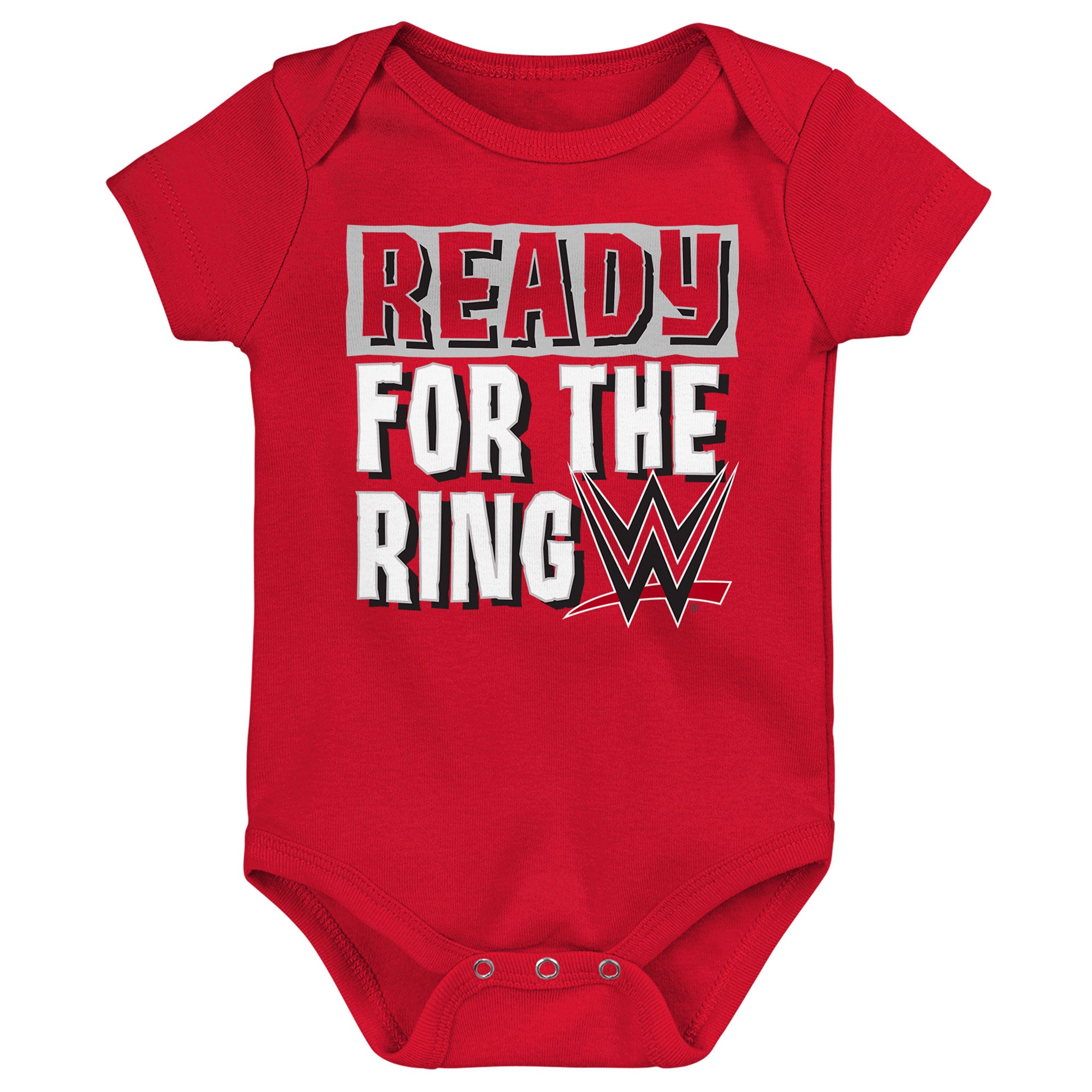 Newborn Red/Black WWE Three-Piece Bodysuit Set