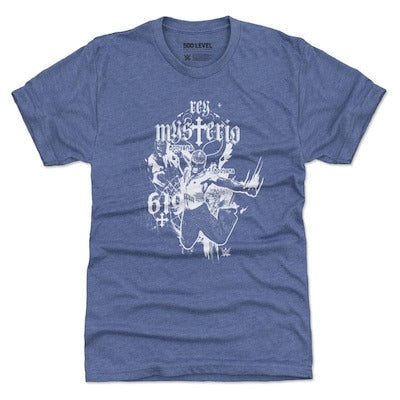Men's 500 Level Heather Royal Rey Mysterio Mono Tri-Blend T-Shirt - DASH RACEGEAR image 1