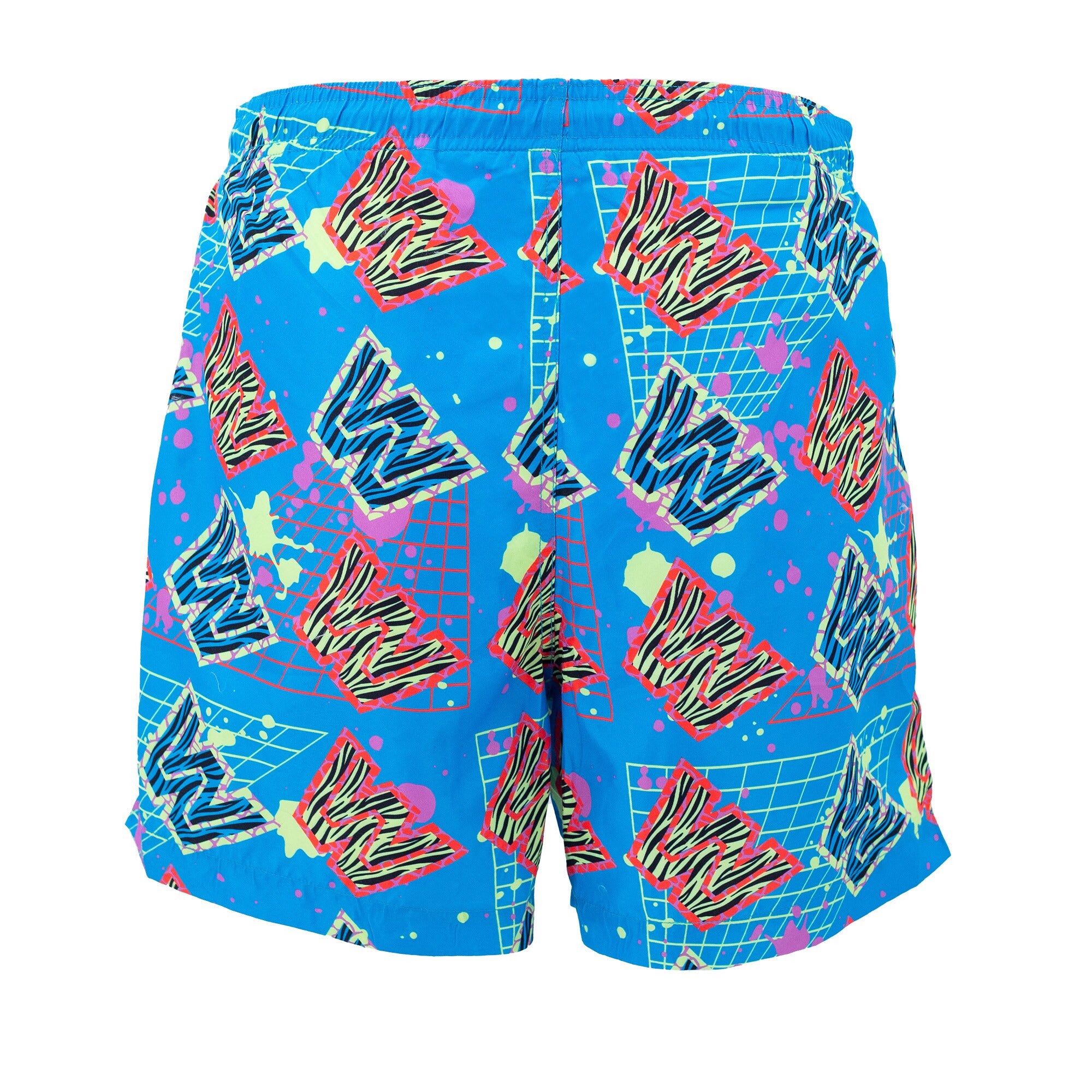 Men's Ripple Junction Blue/Orange WWE Retro Wave Repeating Logo Board Shorts