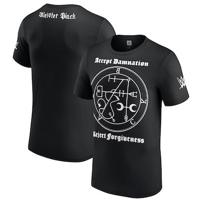 Men's Black Aleister Black Accept Damnation T-Shirt - DASH RACEGEAR image 1