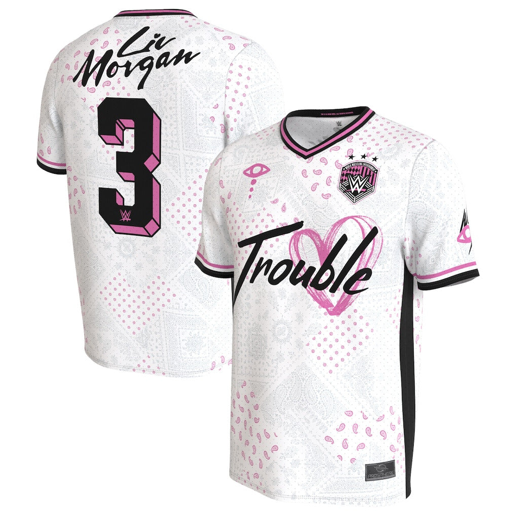 Youth ProSphere White Liv Morgan Soccer Jersey - DASH RACEGEAR image 1