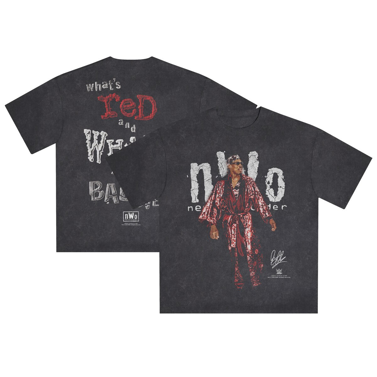 Men's Heather Black Dennis Rodman Bad All Over Snow Wash T-Shirt