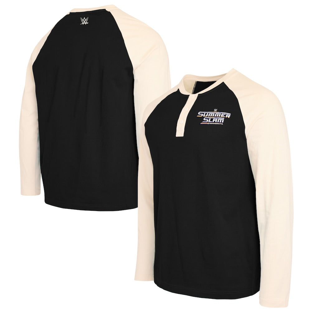 Men's Darius Rucker Collection by Fanatics Black SummerSlam 2026 Long Sleeve Henley T-Shirt - DASH RACEGEAR image 3