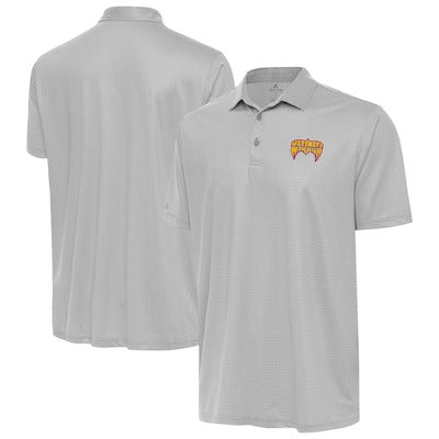 Men's Antigua Gray The Ultimate Warrior Rings Polo - DASH RACEGEAR image 1