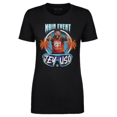 Women's 500 Level Black Jey Uso Main Event Palms T-Shirt - DASH RACEGEAR image 1