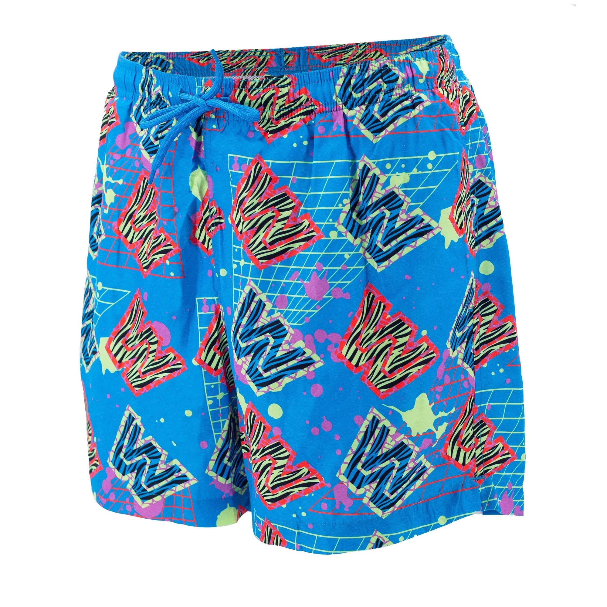 Men's Ripple Junction Blue/Orange WWE Retro Wave Repeating Logo Board Shorts