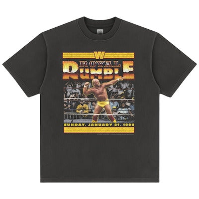 Men's Black Hulk Hogan Royal Rumble 1990 Boxy T-Shirt - DASH RACEGEAR image 1
