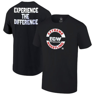 Men's Ripple Junction Black ECW Experience The Difference Graphic T-Shirt - DASH RACEGEAR image 1