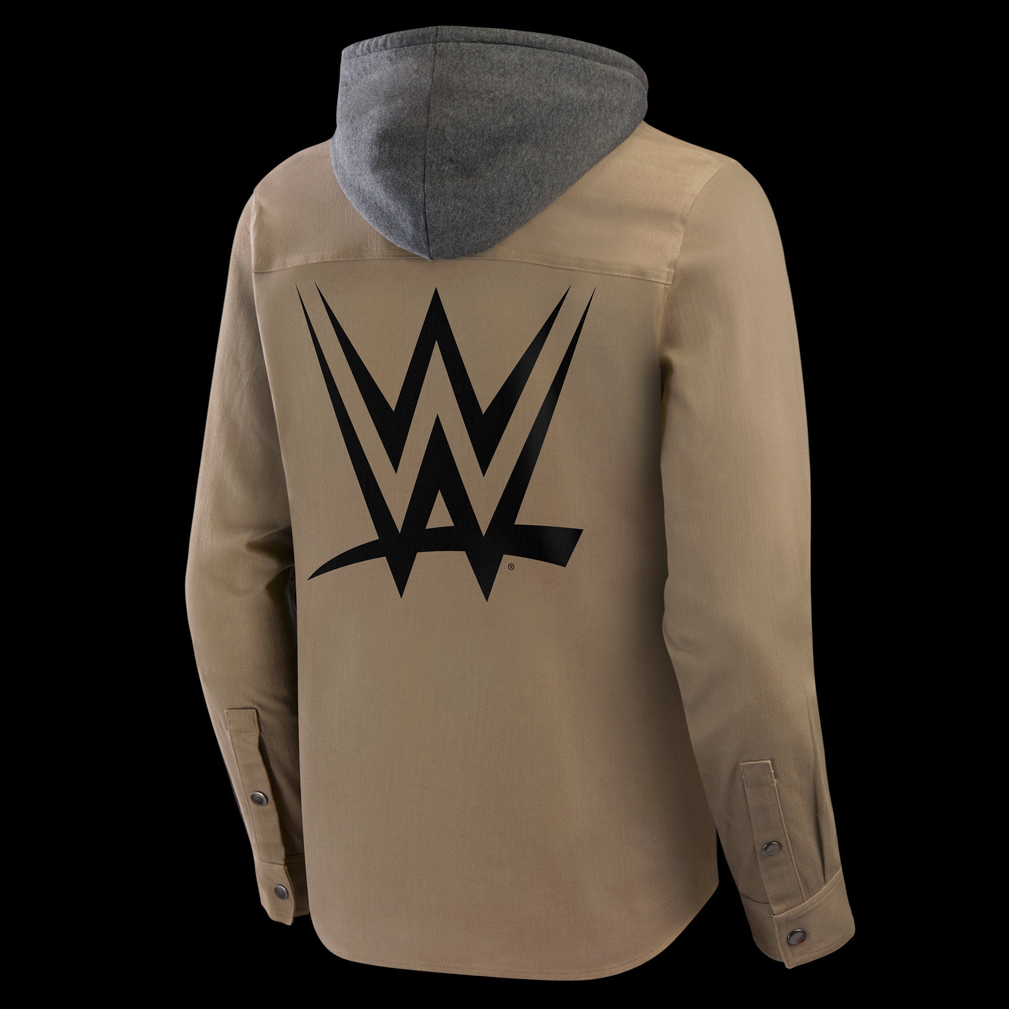 Men's Darius Rucker Collection by Fanatics Tan WWE Logo Full-Snap Hooded Jacket