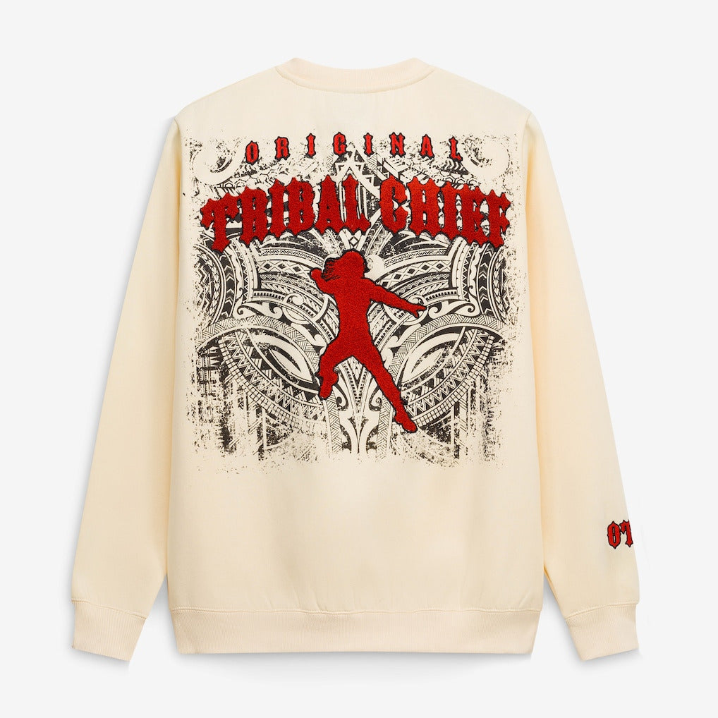 Men's Cream Roman Reigns The Original Tribal Chief Bone Sweatshirt - DASH RACEGEAR image 3