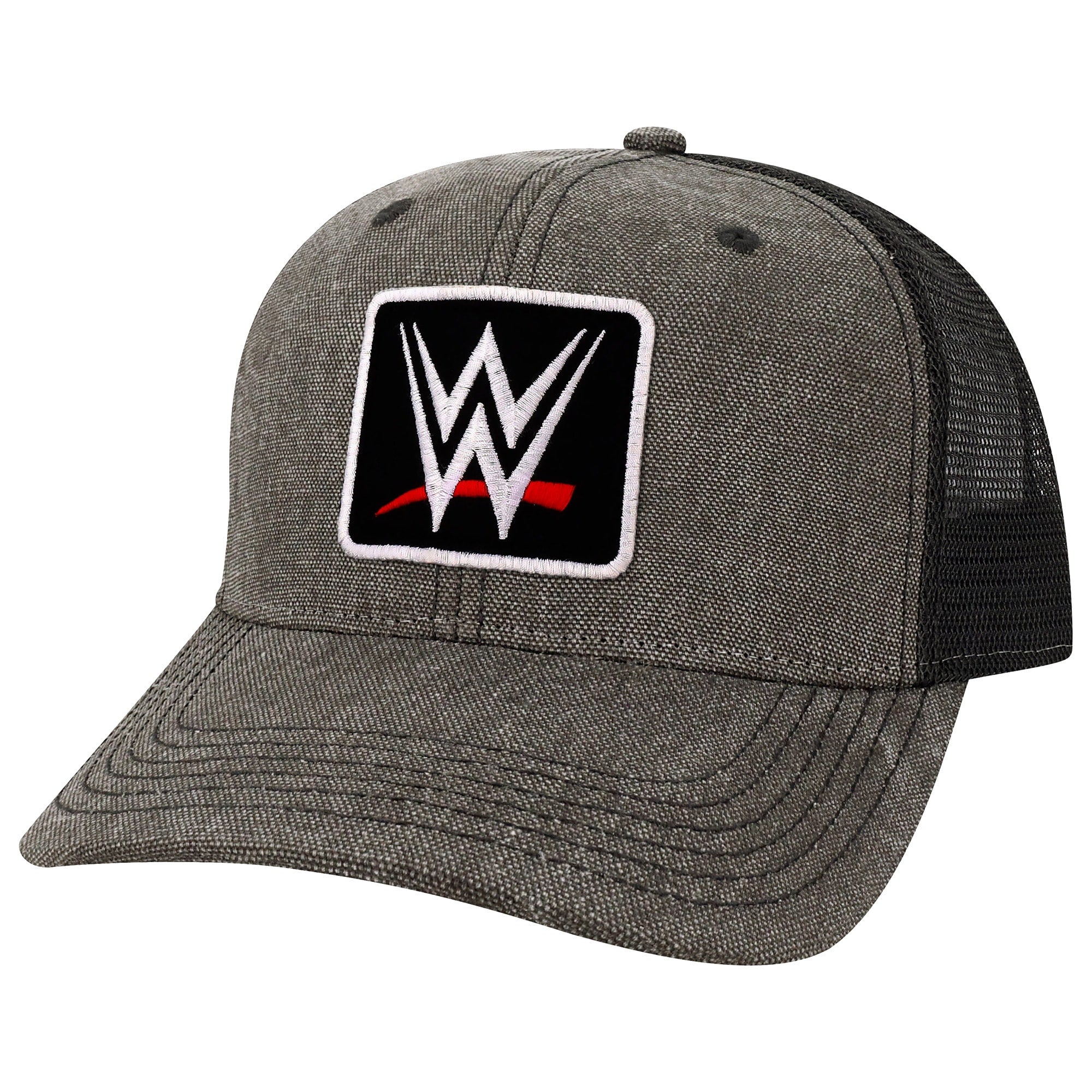 Men's Black WWE Patch Mid-Pro Dashboard Trucker Snapback Hat