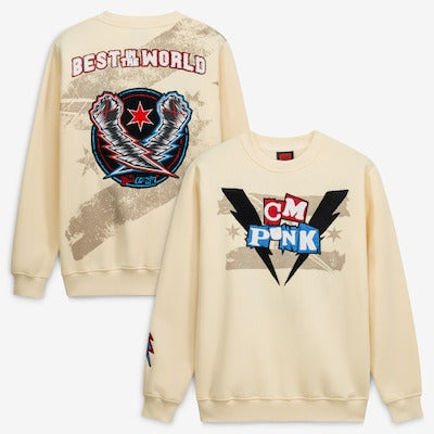 Men's Cream CM Punk Lightning Fists Sweatshirt - DASH RACEGEAR image 1