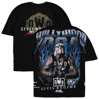 Men's Civil Regime x WWE Black Hulk Hogan Hollywood Hogan T-Shirt - DASH RACEGEAR image 1