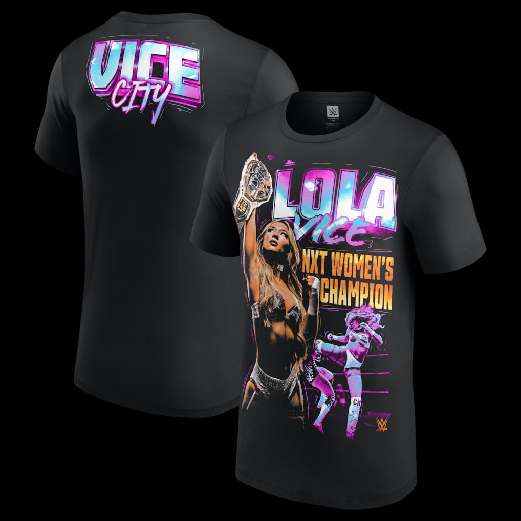 Men's Black Lola Vice NXT Women's Champion T-Shirt - DASH RACEGEAR image 1