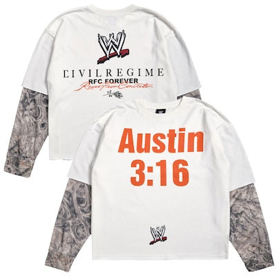 Men's Civil Regime x WWE Cream/Camo "Stone Cold" Steve Austin 3:16 Infected Long Sleeve T-Shirt - DASH RACEGEAR image 1