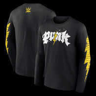 Men's Black CM Punk Electric Punk Long Sleeve T-Shirt - DASH RACEGEAR image 1