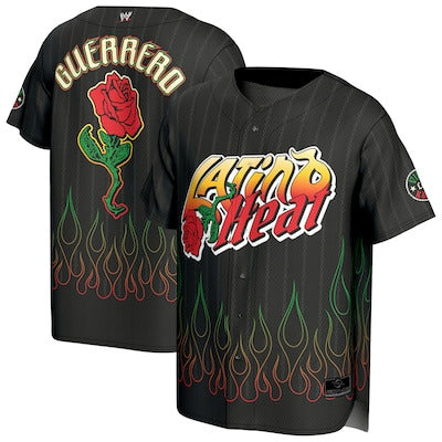 Men's ProSphere Black Eddie Guerrero Latino Heat Baseball Jersey - DASH RACEGEAR image 1