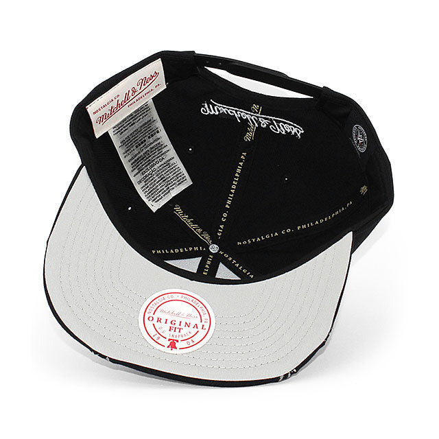 Men's Mitchell & Ness Black WWE Scratch Logo Core Wire Snapback Hat
