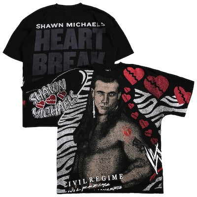 Men's Civil Regime x WWE Black Shawn Michaels HBK Kickin It T-Shirt - DASH RACEGEAR image 1