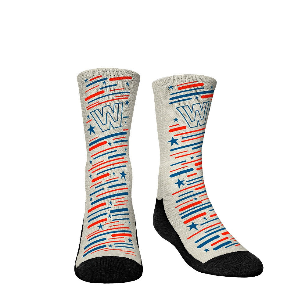 Youth Rock Em Socks WWE Logo Vintage Stars Crew Socks
