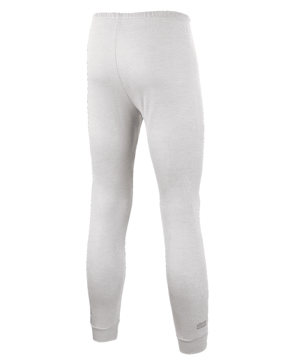 Alpinestars Race V3 Bottom, Auto Racing Base Layer Pants, White, back view featuring textured flame-resistant fabric, elastic waistband, and ribbed ankle cuffs, designed for professional motorsport use