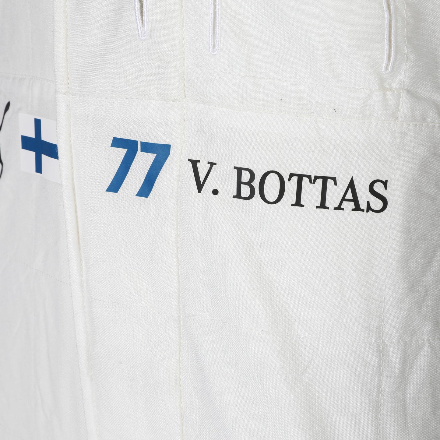 FIA and Tommy Hilfiger labels on Valtteri Bottas 2018 Mercedes F1-inspired race suit