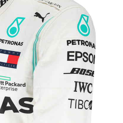 Mercedes-AMG, UBS and Qualcomm chest logos on Bottas 2019 race suit - Dash Racegear