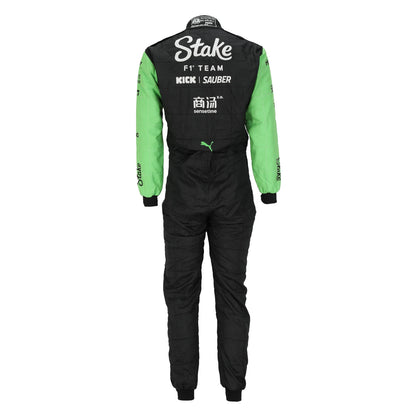 Valtteri Bottas signature below the Stake Kick Sauber logo on his 2024 F1 race suit – Dash Racegear.