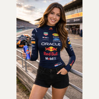 Women's Racing Shirt, Formula Motorsport Long Sleeve Top, Race by Dash Racegear, front product view, design 3694